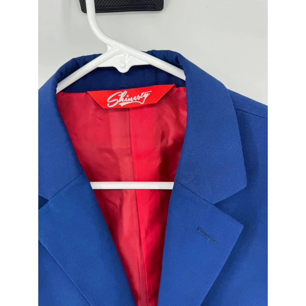Shinesty Mens Blue Christmas Fair Isle Snowflake Holiday Blazer Suit Jacket